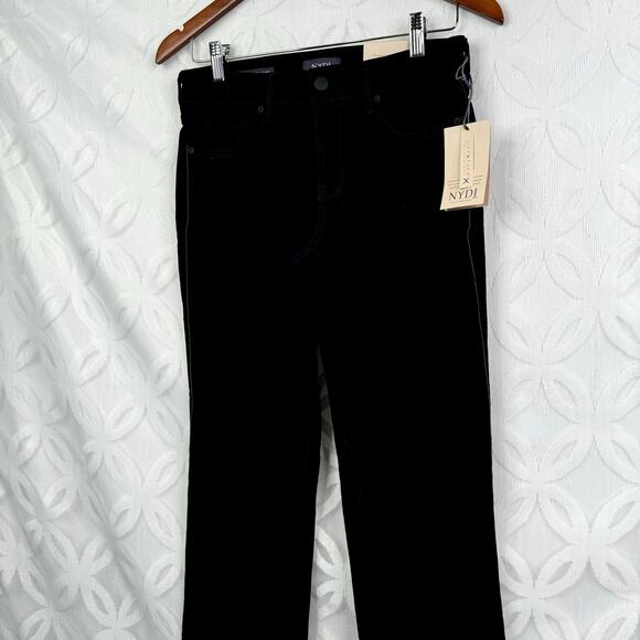 NYDJ Marilyn Tummy-Control Zipper Embellished Straight-Leg Jeans SIze 0 NWT - Picture 11 of 15